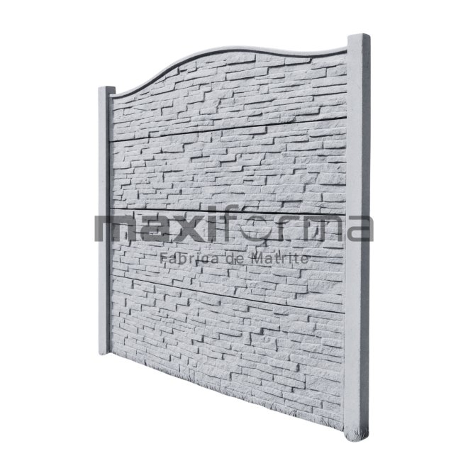 Set Matrite gard panou intreg format din 3 matrite mijloc + 1 terminatia si 2 stalpi LIS, Model – Piatra Sparta Romania