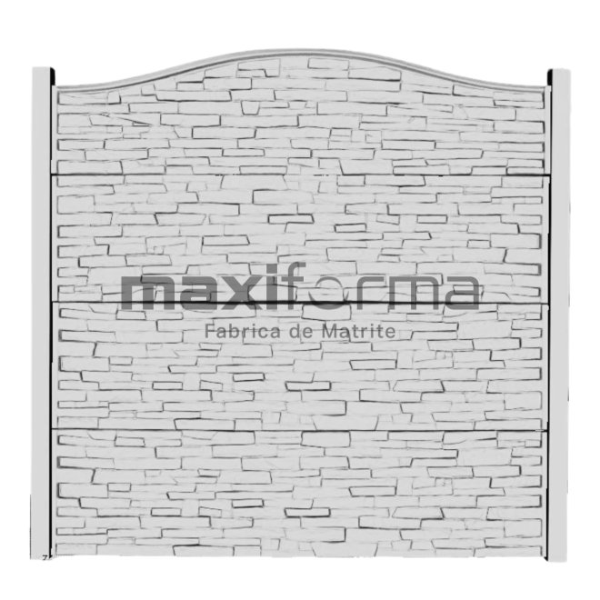 Set Matrite gard panou intreg format din 3 matrite mijloc + 1 terminatia si 2 stalpi LIS, Model – Piatra Sparta Romania