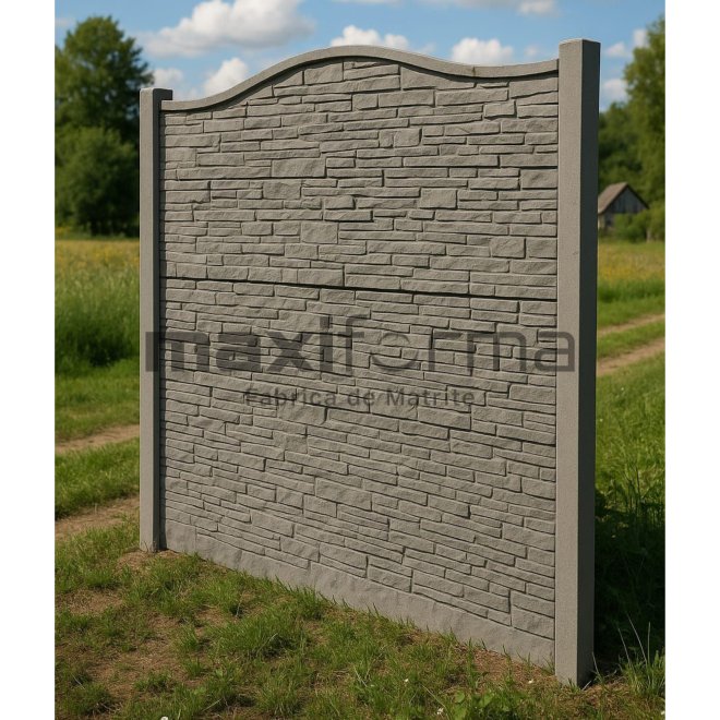 Set Matrite gard panou intreg format din 3 matrite mijloc + 1 terminatia si 2 stalpi LIS, Model – Piatra Sparta Romania