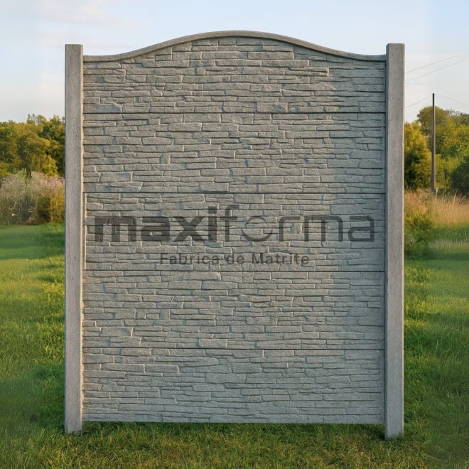 Set Matrite gard panou intreg format din 3 matrite mijloc + 1 terminatia si 2 stalpi LIS, Model – Piatra Sparta Romania