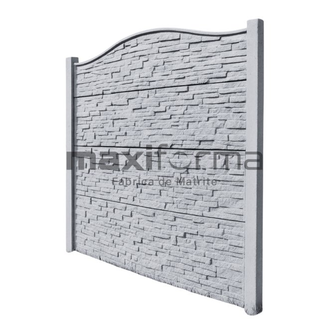 Set Matrite gard panou intreg format din 3 matrite mijloc + 1 terminatia si 2 stalpi PIATRA, Model – Piatra Sparta Romania