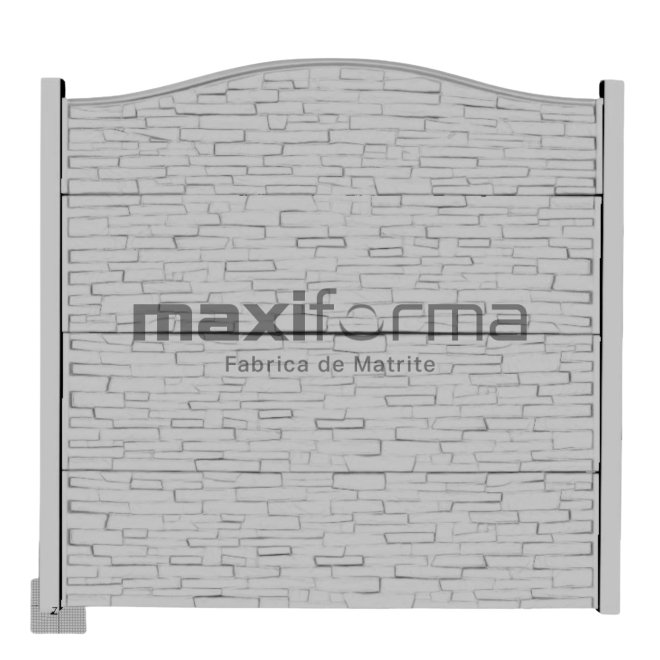 Set Matrite gard panou intreg format din 3 matrite mijloc + 1 terminatia si 2 stalpi PIATRA, Model – Piatra Sparta Romania