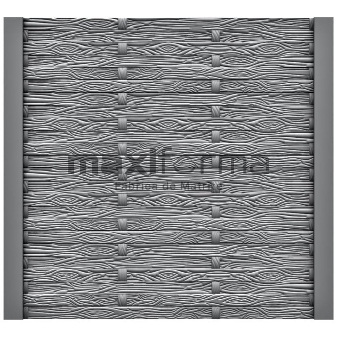 Set Matrite gard panou intreg format din 4 matrite mijloc si 2 stalpi LIS, Model - Lemn Impletit