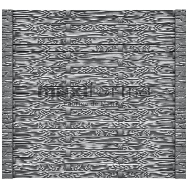 Set Matrite gard panou intreg format din 4 matrite mijloc si 2 stalpi Piatra, Model - Lemn Impletit