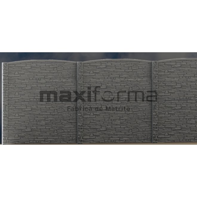 Set Matrite gard panou intreg format din 3 matrite mijloc + 1 terminatia si 2 stalpi Piatra, Model – Piatra 2023