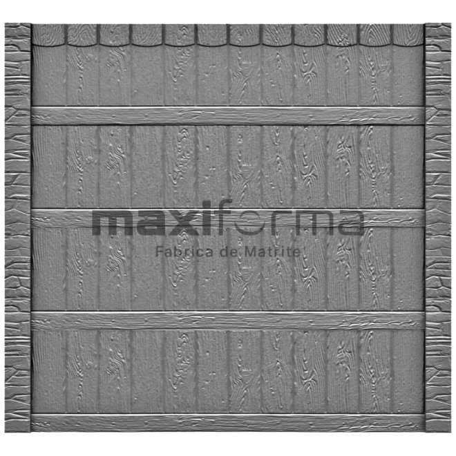 Set Matrite gard panou intreg format din 3 matrite mijloc + 1 terminatia si 2 stalpi Piatra, Model – Lemn Rural