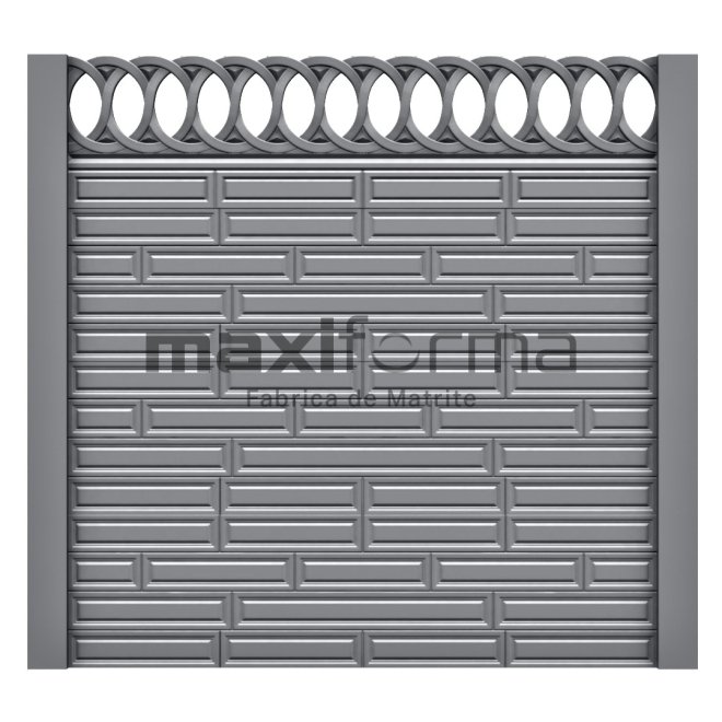 Set Matrite gard panou intreg format din 3 matrite mijloc + 1 terminatia si 2 stalpi Lis, Model - Ciocolata