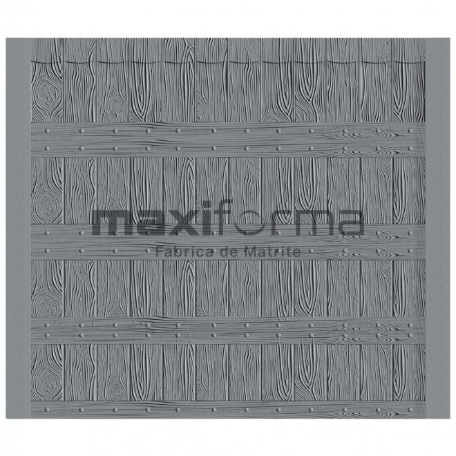 Set Matrite gard panou intreg format din 3 matrite mijloc + 1 terminatia si 2 stalpi LIS, Model – POARTA LEMN 