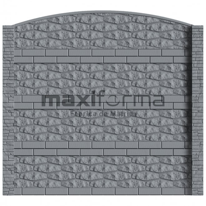 Set Matrite gard panou intreg format din 3 matrite mijloc + 1 terminatia si 2 stalpi PIATRA, Model – GIORGIO 